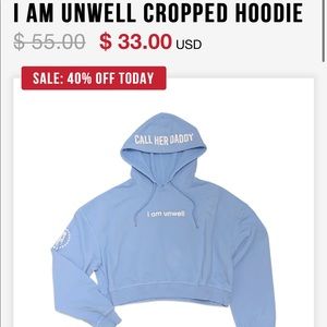 CallHerDaddy Barstool Sports I am unwell cropped hoodie - L